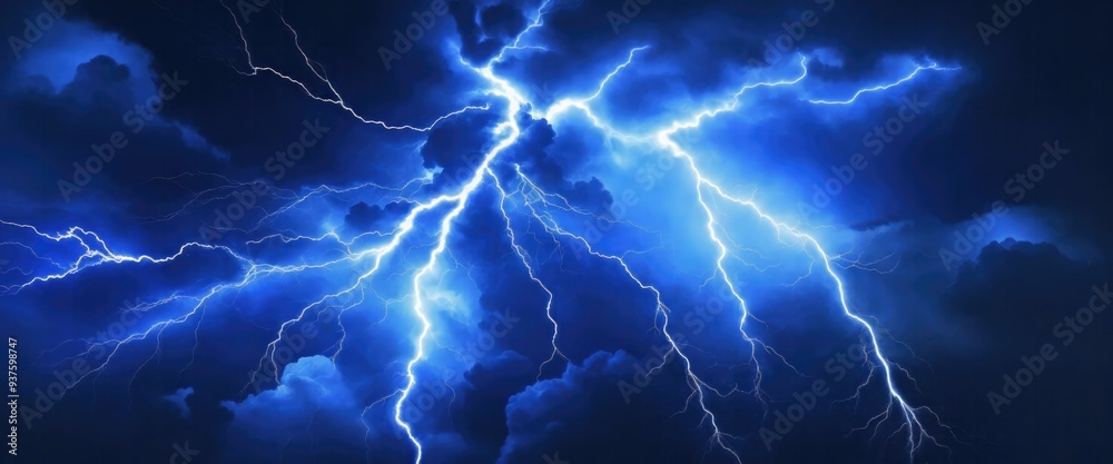 Hot Gray and cold blue electrical lightning background