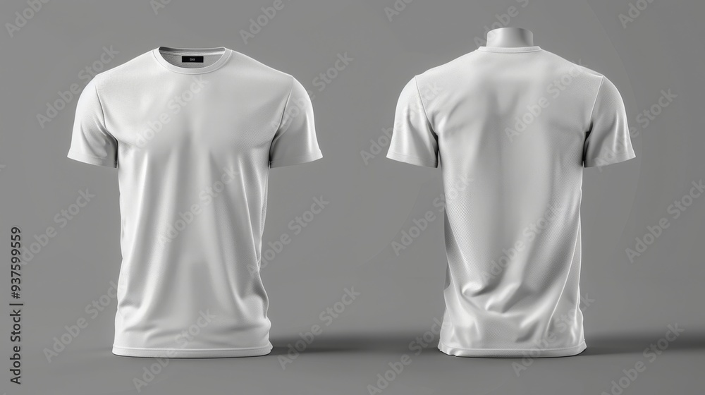white men T-shirt template , invisible model body T-shirt , empty crewneck shirt template , T-shirt front and back view