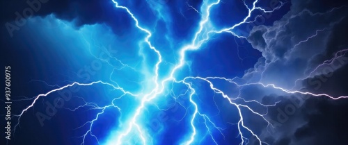 Hot Brown and cold blue electrical lightning background