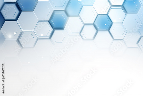 Abstract blue hexagons pattern background for design.Hi-tech science and research concept innovation.
