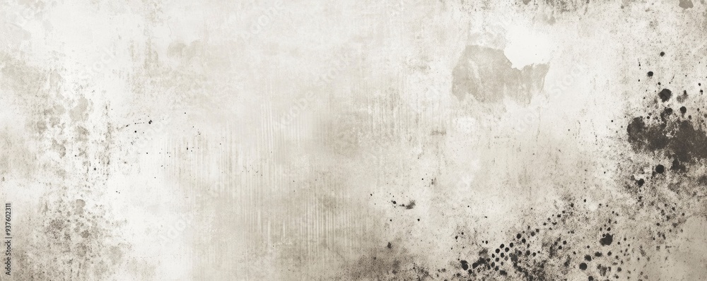 Fototapeta premium Abstract grunge texture with halftone dots and stains, neutral colors, monochrome background, Dark White and Beige.