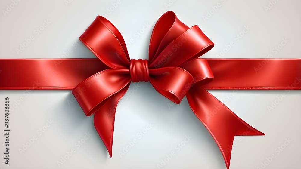 Realistic picture of a red ribbon and bow Realistic picture of a red ribbon and bow