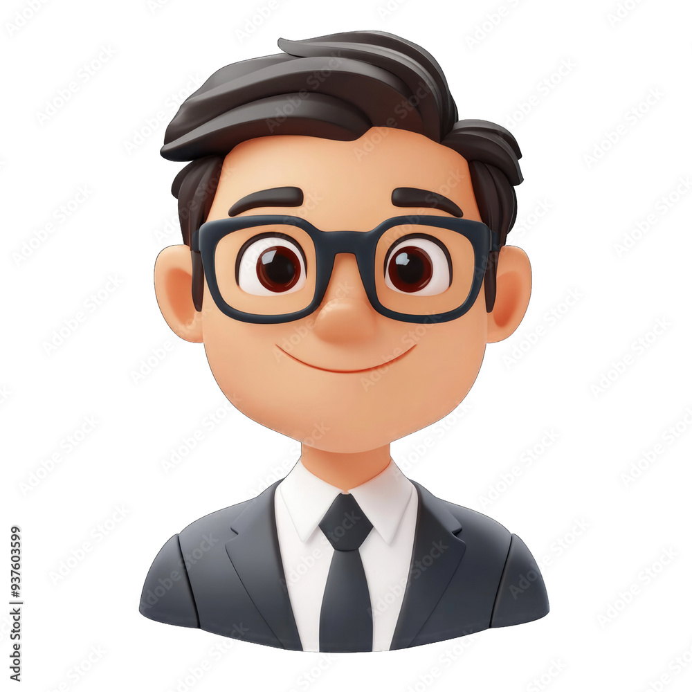 Businessman in a 3d cartoon style. Businessman in a 3d cartoon style.