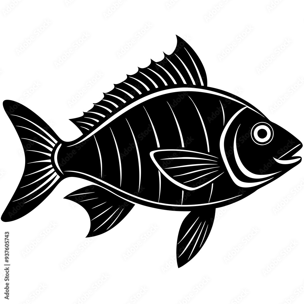 bream fish silhouette Vector SVG bream fish silhouette Vector SVG