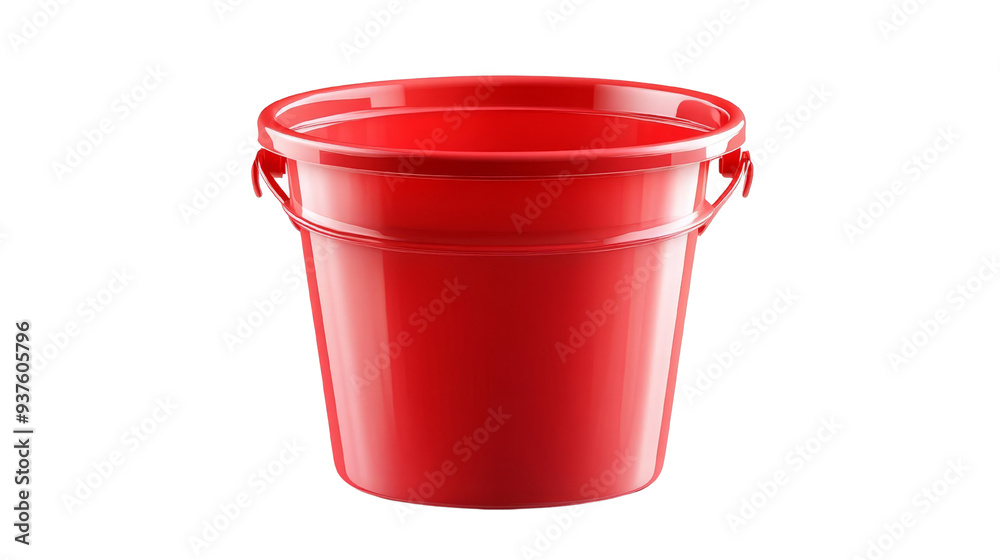 A bright red plastic bucket, perfect for various uses such as cleaning, gardening, and storage. Durable and versatile. A bright red plastic bucket, perfect for various uses such as cleaning, gardening, and storage. Durable and versatile.