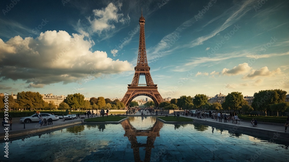 Obraz premium eiffel tower city