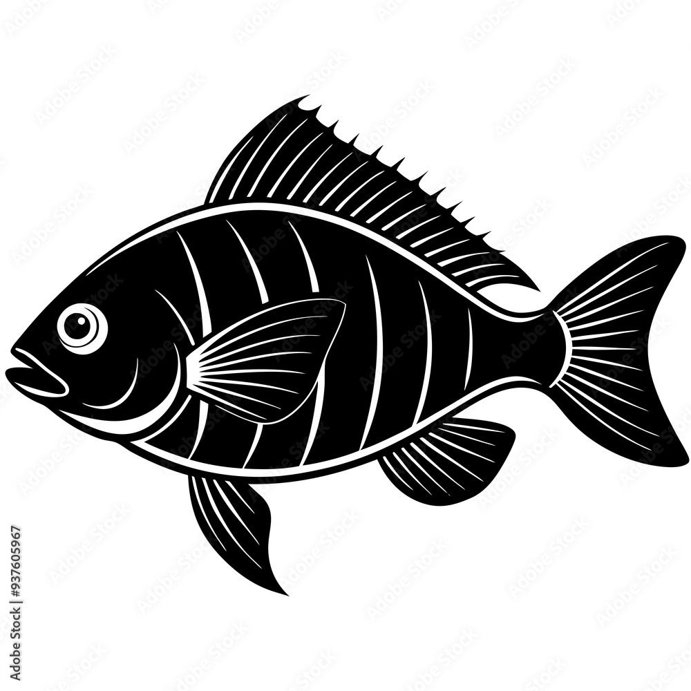 bream fish silhouette Vector SVG bream fish silhouette Vector SVG