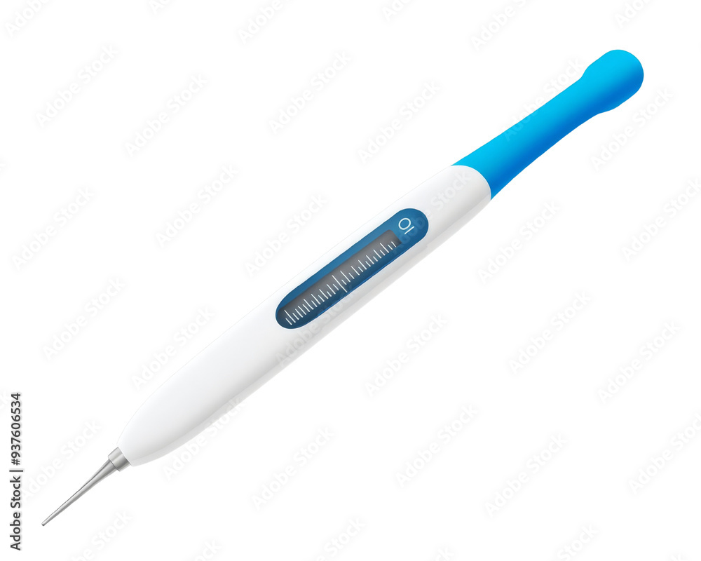 A clean, modern dental tool featuring a blue and white design with a precision tip for effective oral hygiene. A clean, modern dental tool featuring a blue and white design with a precision tip for effective oral hygiene.