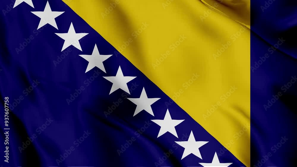 Bosnia flag seamless loop animation. 3d rendered animation