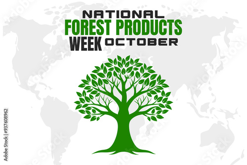 National Forest Products Week Background Nature and Conservation Vector Design