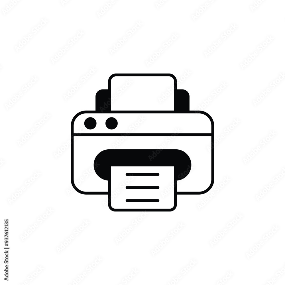 Printer icon design with white background stock illustration Printer icon design with white background stock illustration