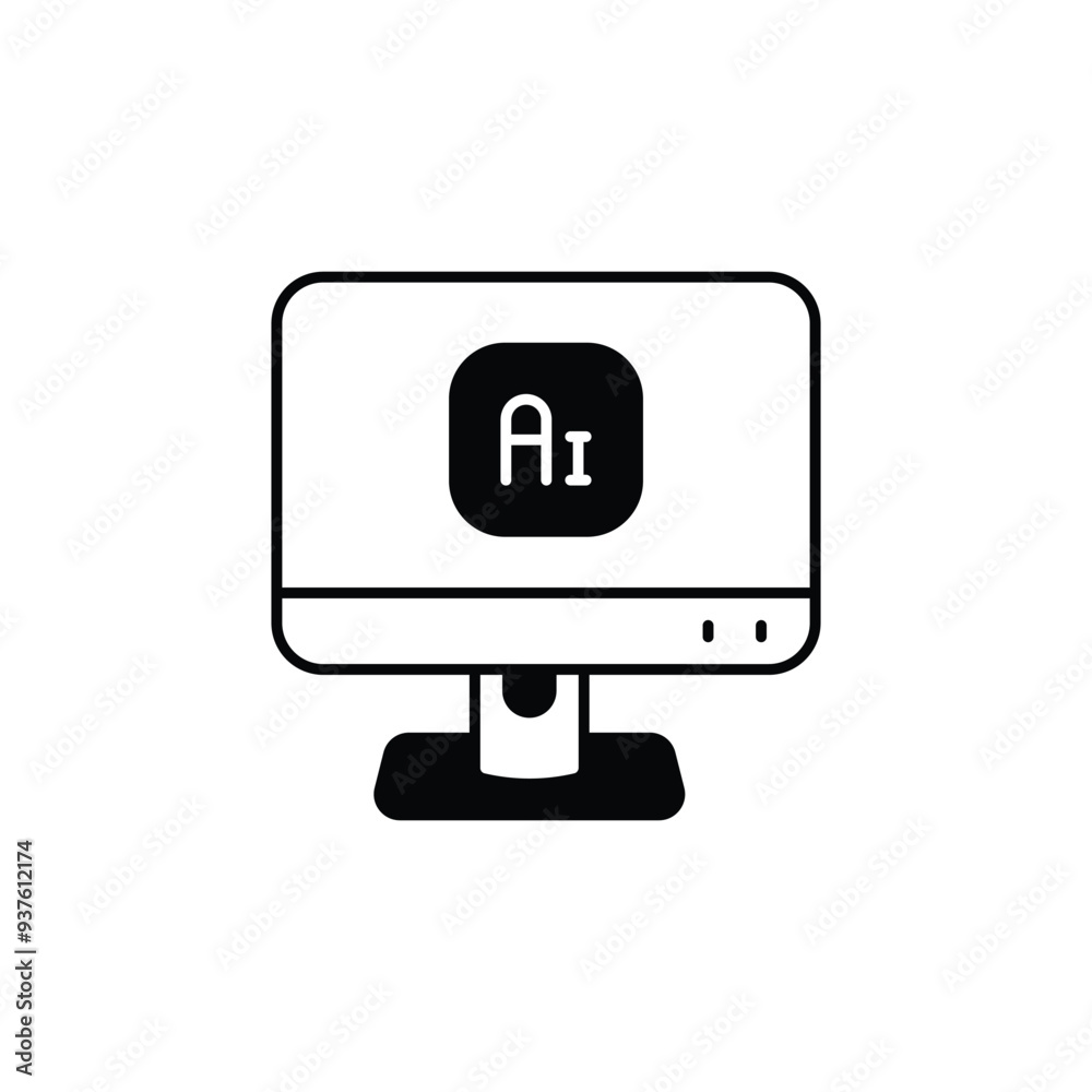 Ai icon design with white background stock illustration Ai icon design with white background stock illustration