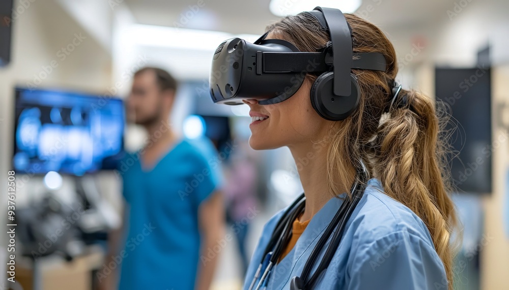 Healthcare Professional Exploring Virtual Reality Technology