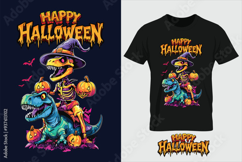 Happy Halloween modern T shirt design vector Illustration