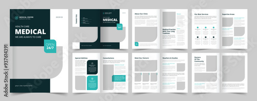 Medical health care brochure, Medical Clinic Brochure Layout, Vector Template