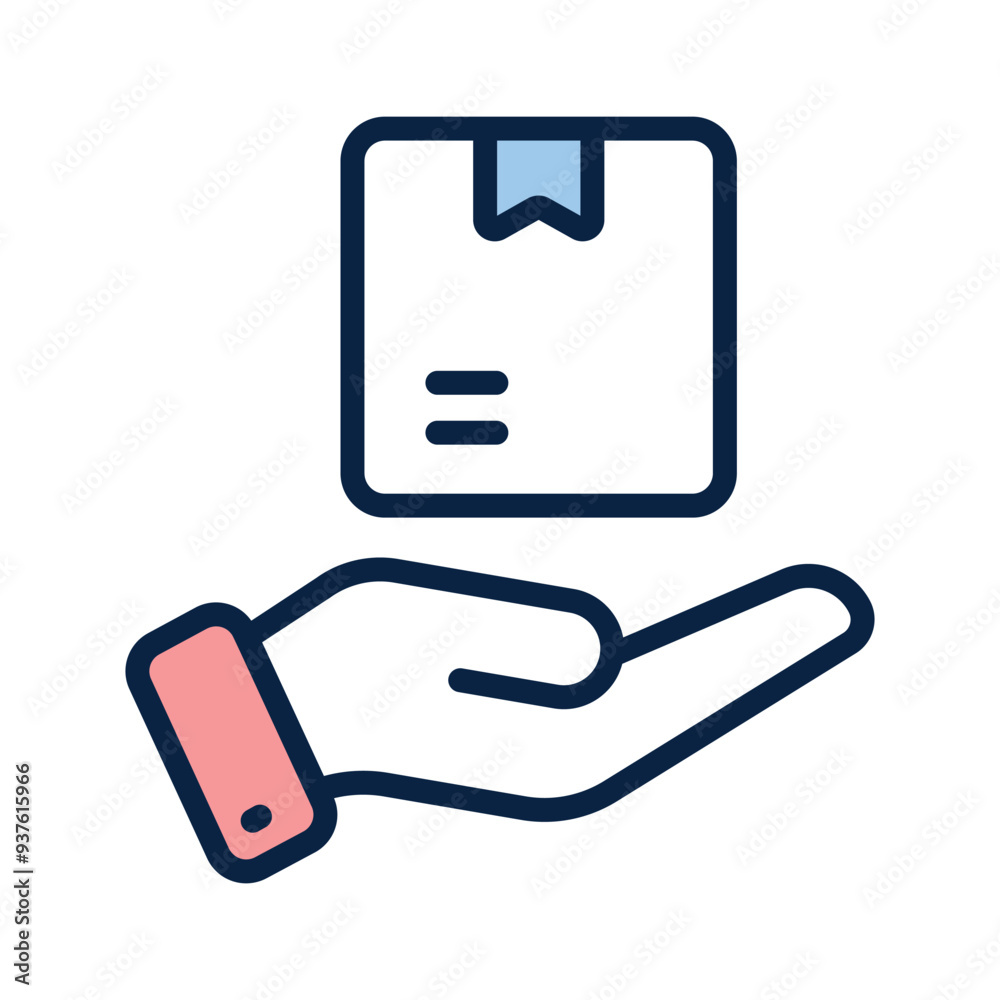 Parcel on hand showing concept icon of parcel care icon Parcel on hand showing concept icon of parcel care icon