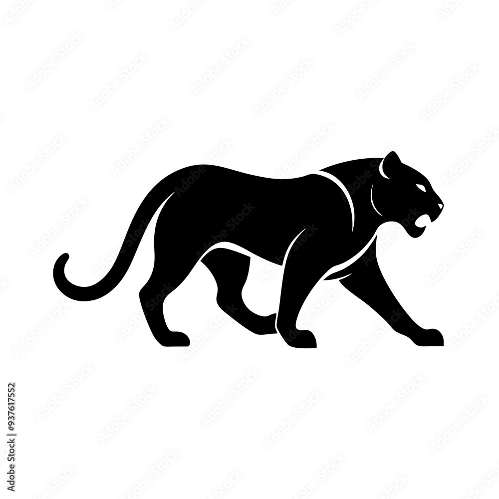 Obraz premium A modern, persuasive logo of a prowling panther for luxury products.