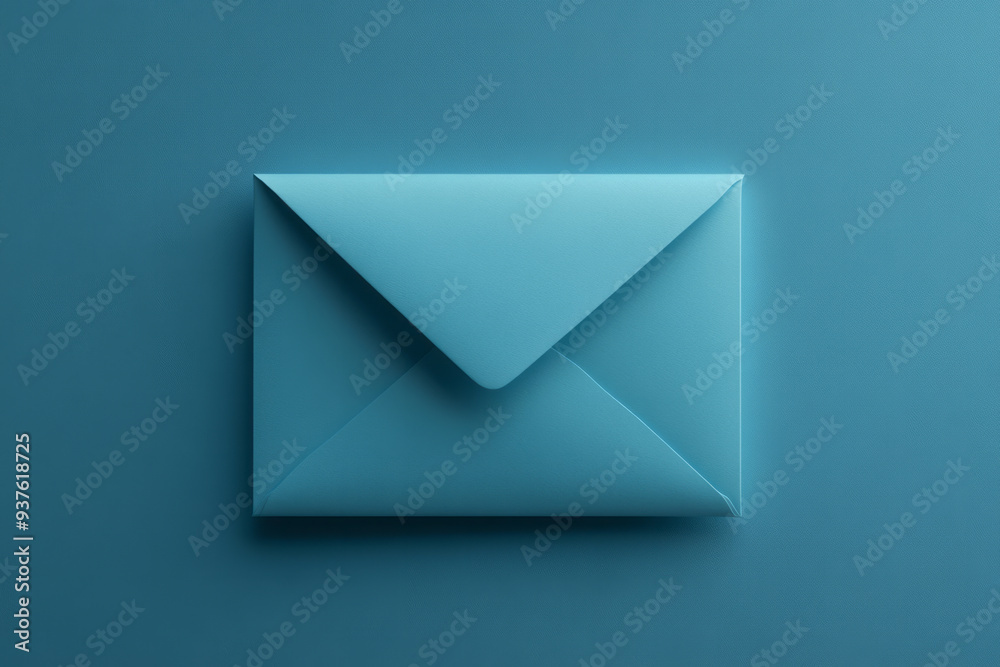 A sealed envelope, isolated on a pastel blue background, symbolizing the withholding of important messages or documents, A sealed envelope, isolated on a pastel blue background, symbolizing the withholding of important messages or documents,