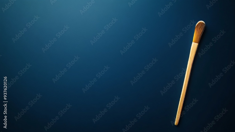 A brush is on a blue background A brush is on a blue background