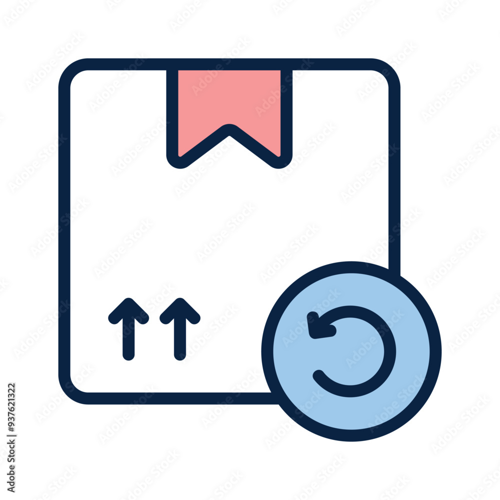 an icon with dispatched package and opposite direction arrows showing concept icon of reorder an icon with dispatched package and opposite direction arrows showing concept icon of reorder