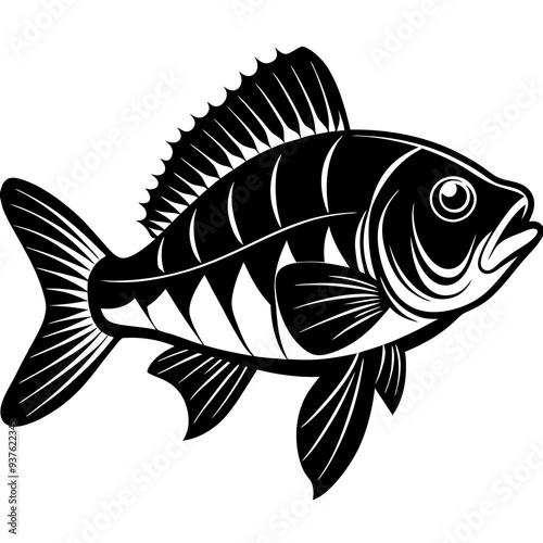 climbing perch fish silhouette Vector SVG