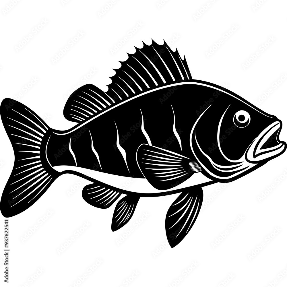 climbing perch fish silhouette Vector SVG climbing perch fish silhouette Vector SVG