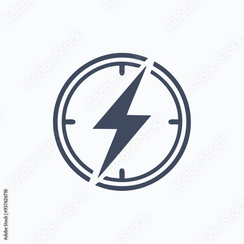 Fast time clock icon. A modern and minimalist icon representing speed, efficiency, and fast turnaround time. Ideal for websites, apps, and presentations.