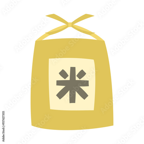 紙製の米袋。フラットなベクターイラスト。
Paper rice bag. Flat vector illustration.
