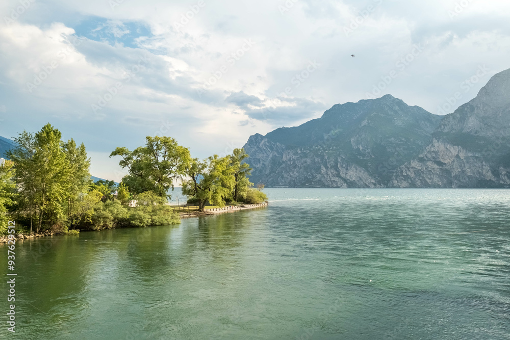 Walking along Riva del Garda, Italy