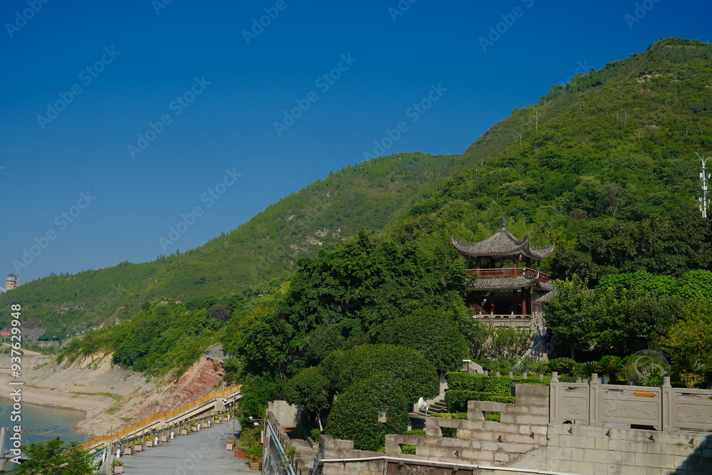 The scenery of the Yangtze River in China. The scenery of the Yangtze River in China.