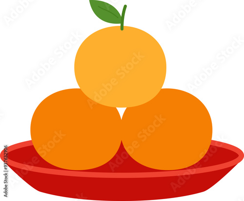 Chinese new year orange isolated vector.
Stacked Chinese New Year oranges vector.
Chinese new year oranges on red plate flat simple style vector.