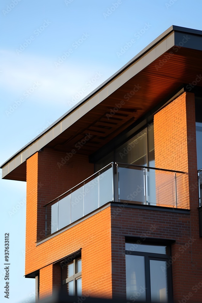Macro shot of modern house with clean lines and a high contrast daytime scene AI generated illustration Macro shot of modern house with clean lines and a high contrast daytime scene AI generated illustration