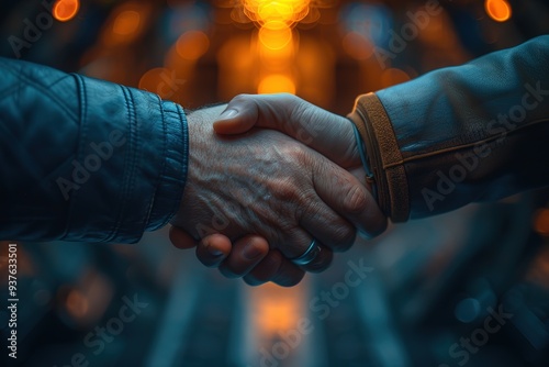 Pilot and Copilot Handshake The pilot and copilot exchanging a handshake before a flight