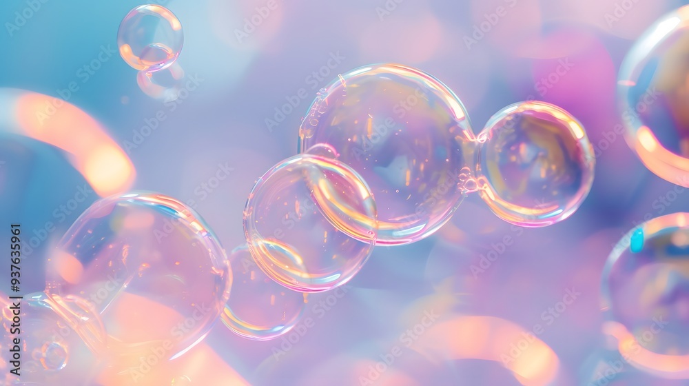 Minimalist background showcasing bubbles under a macro lens AI generated illustration Minimalist background showcasing bubbles under a macro lens AI generated illustration