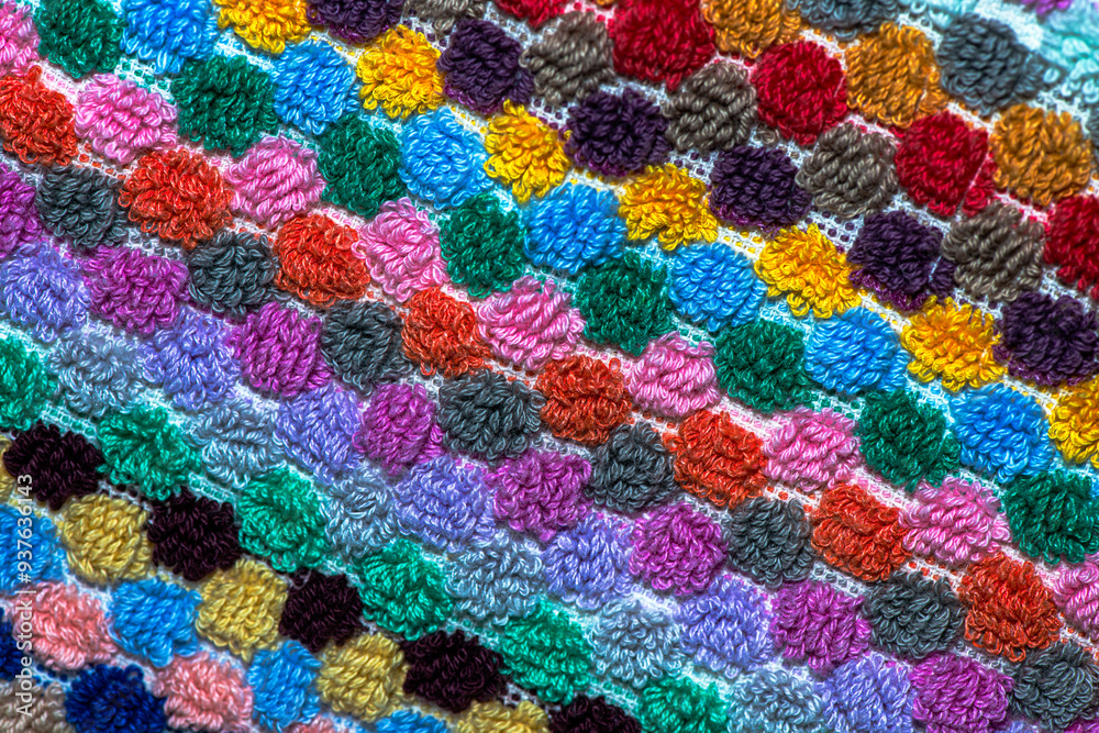 Vibrant Macro Details of a Textured Towel Vibrant Macro Details of a Textured Towel
