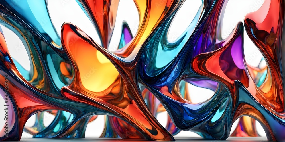 3d rendering of colorful abstract changing glass design 3d rendering of colorful abstract changing glass design