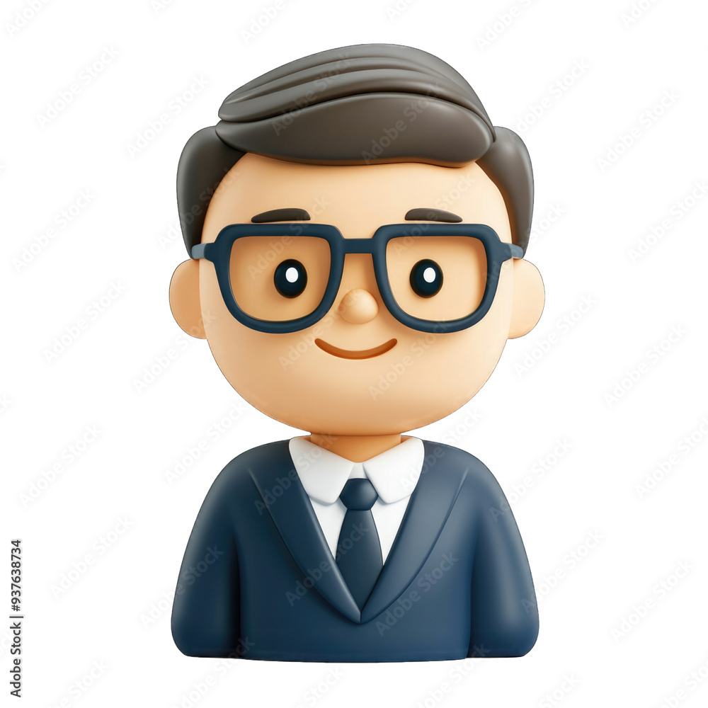 Businessman in a 3d cartoon style. Businessman in a 3d cartoon style.