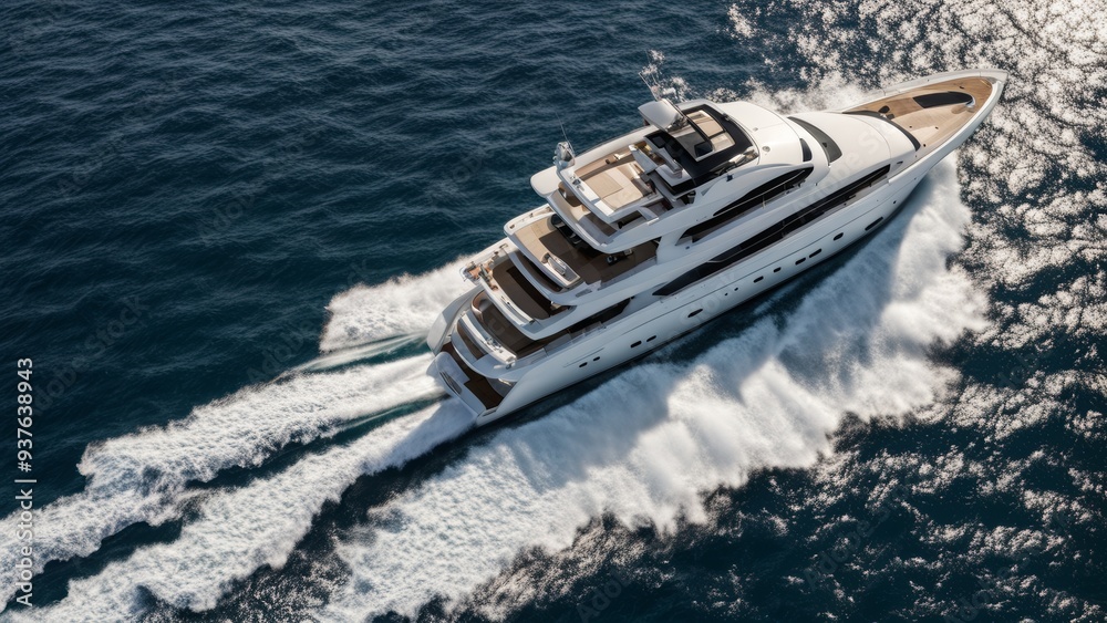 Naklejka premium luxury yacht in the sea