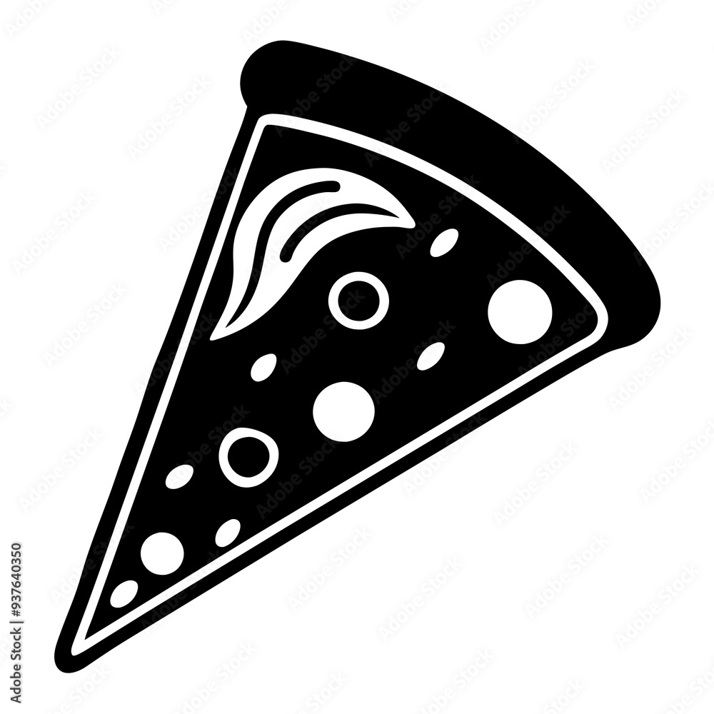 Pizza single slick silhouette vector illustration Pizza single slick silhouette vector illustration