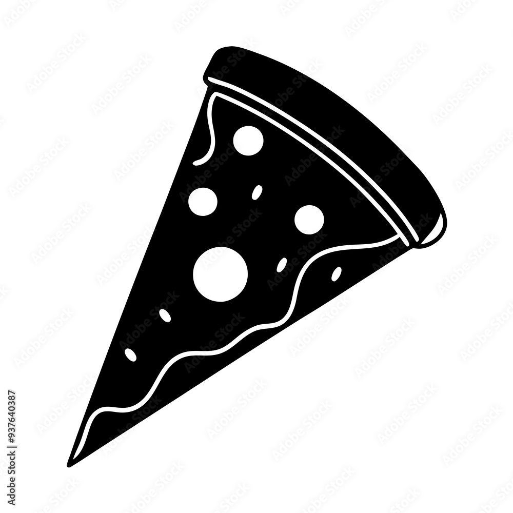 Pizza single slick silhouette vector illustration Pizza single slick silhouette vector illustration