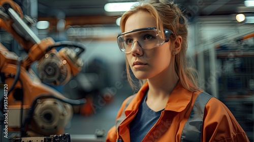 Female Engineer in Industrial Setting.