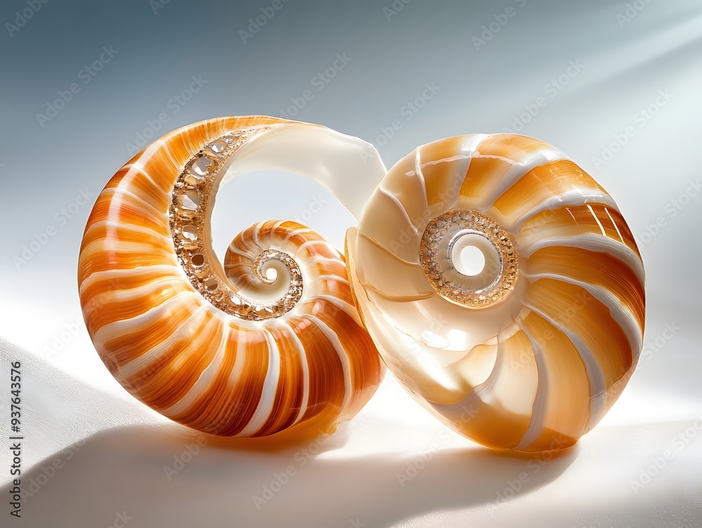 Nautilius Shell Close Up. Nautilius Shell Close Up.
