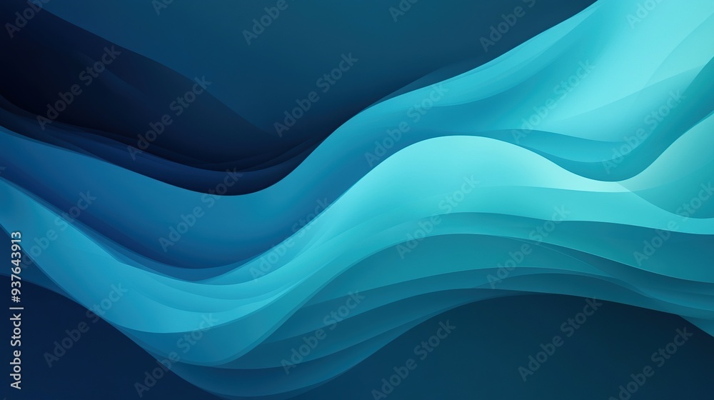Obraz premium smooth gradient background from deep blue to light teal