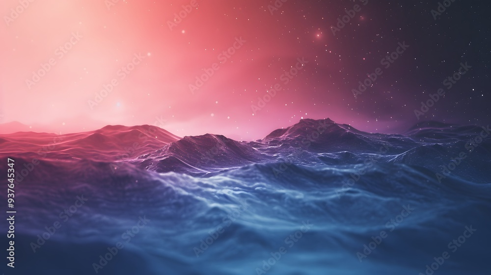 Fototapeta premium Minimalist macro view of a cosmic landscape with an abstract cinematic touch AI generated illustration