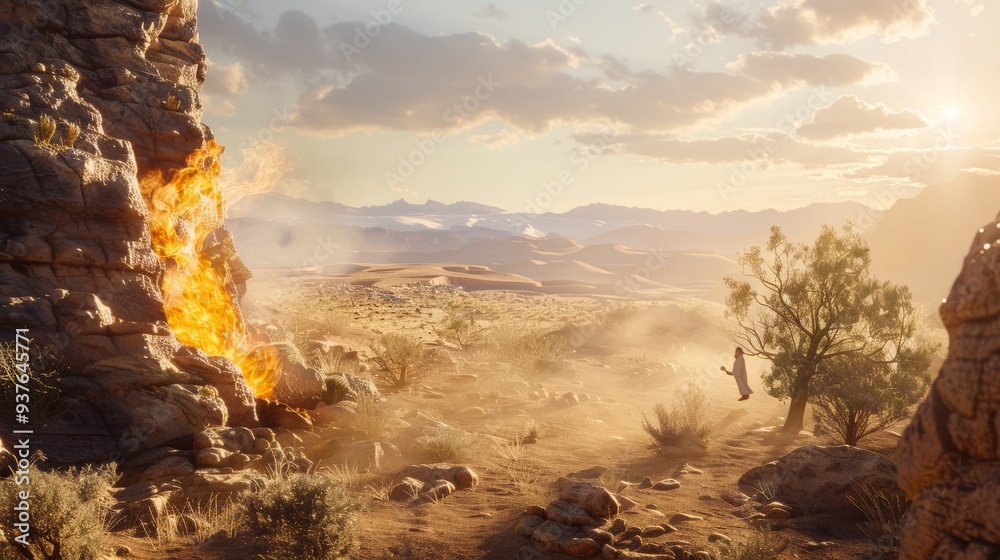 A rugged desert landscape with a dramatic sunset casting an orange glow among the rocky terrain, creating a cinematic and adventurous ambiance. A rugged desert landscape with a dramatic sunset casting an orange glow among the rocky terrain, creating a cinematic and adventurous ambiance.