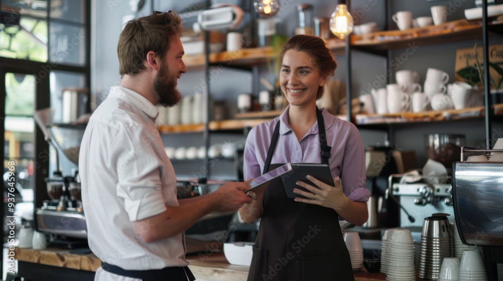 The friendly café interaction The friendly café interaction