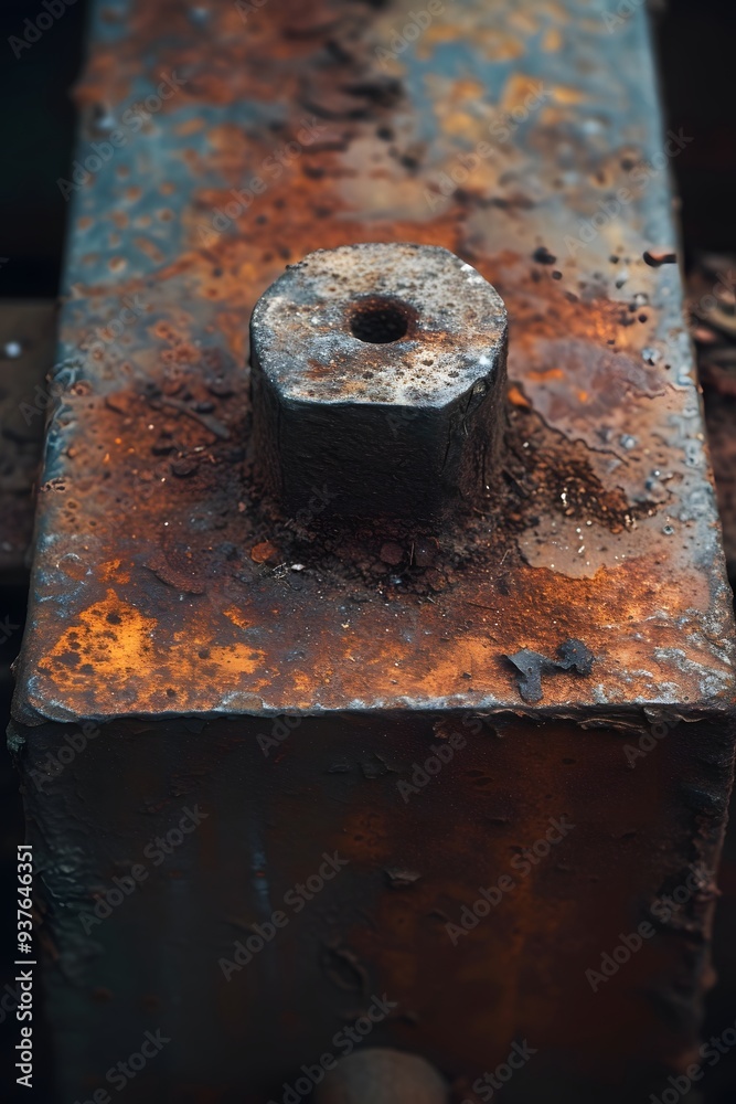 Minimalistic and cinematic macro view of rusting metal AI generated illustration Minimalistic and cinematic macro view of rusting metal AI generated illustration