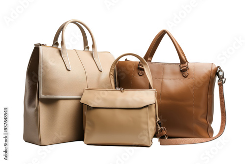 universal women's bags in neutral shades and practical sizes, suitable for work and leisure on a white background.