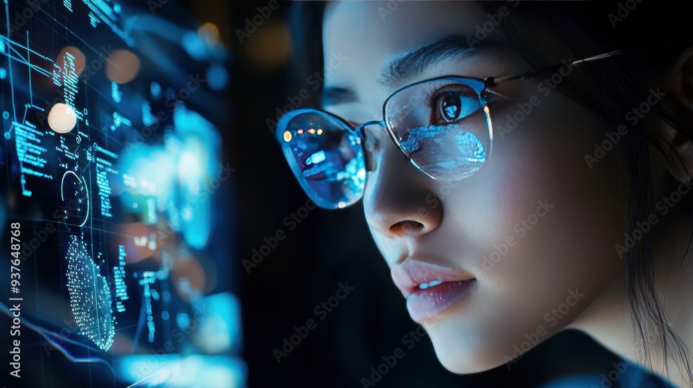 A close-up of an AI-powered tutor assisting a student with complex problem-solving, featuring real-time explanations and visual aids on a holographic display A close-up of an AI-powered tutor assisting a student with complex problem-solving, featuring real-time explanations and visual aids on a holographic display