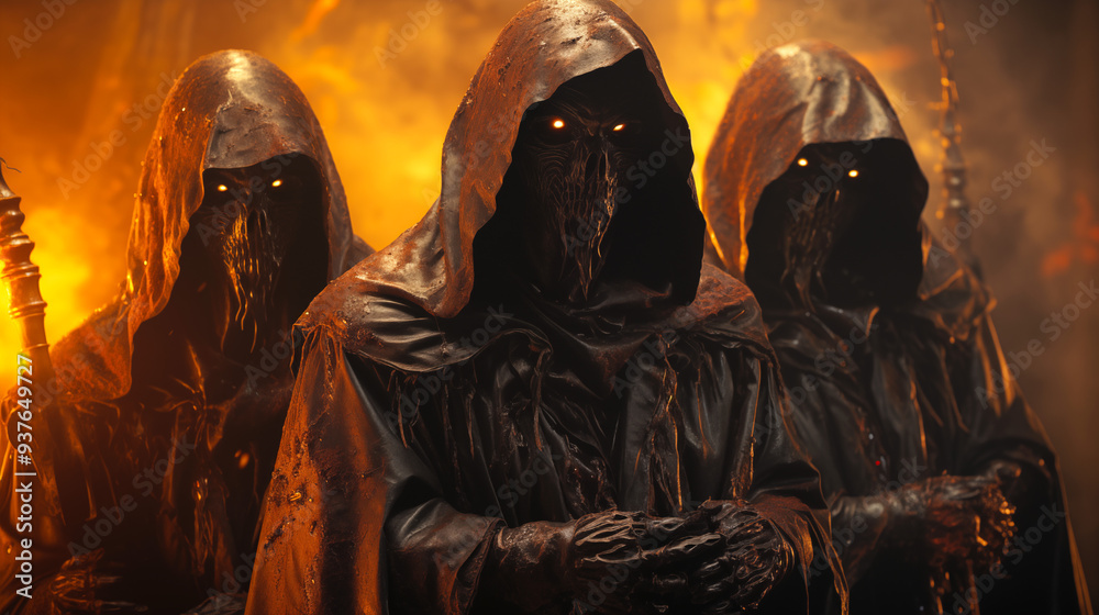 Halloween Gruesome Grim Reapers with Space for Custom Text Halloween Gruesome Grim Reapers with Space for Custom Text